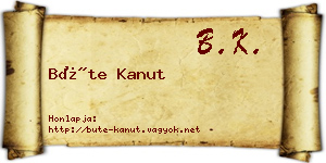 Büte Kanut névjegykártya
